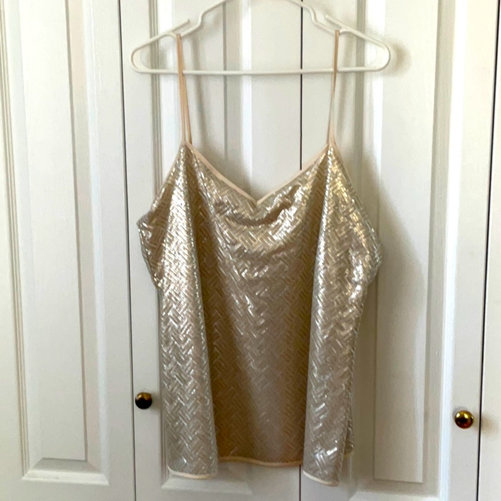 Brand new cream/gold/silver sequin tank top - banana republic size XL